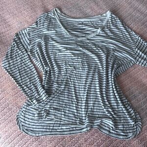 Cream and Black Striped Long Sleeve